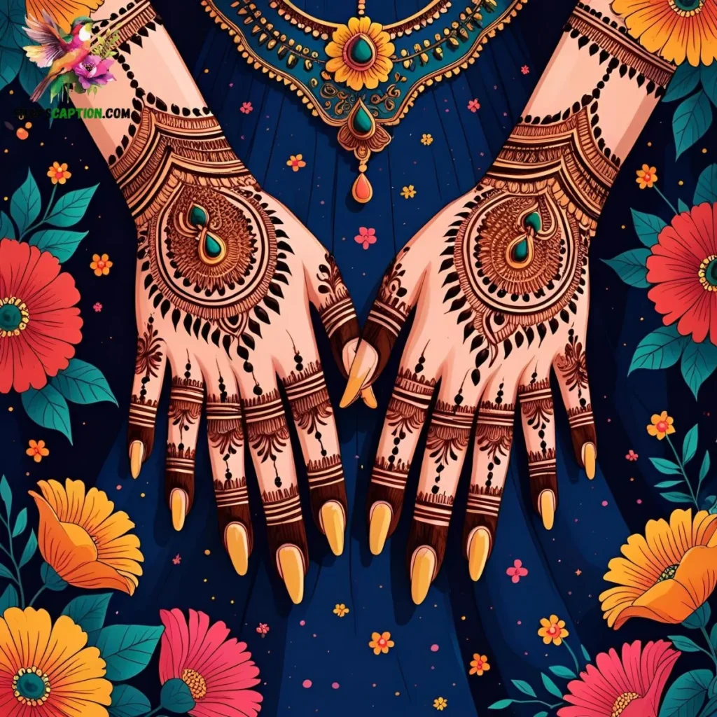 Simple Mehndi Captions for Instagram 🌿