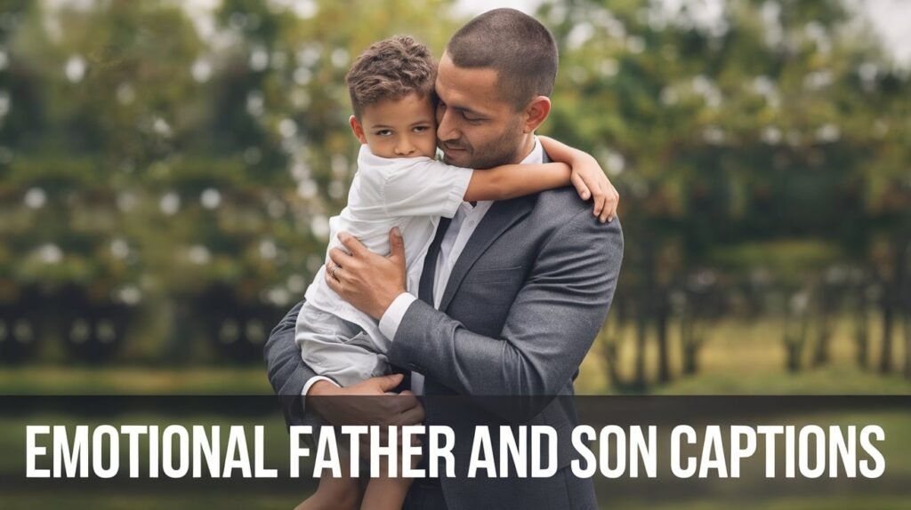 Emotional Father and Son Captions