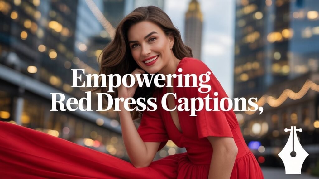 Empowering Red Dress Captions