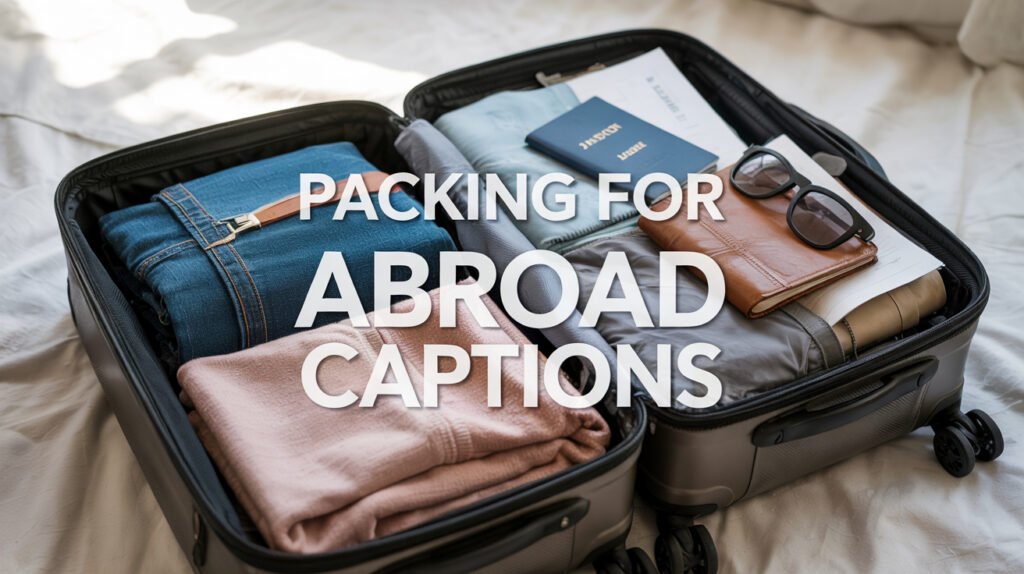 Packing For Abroad Captions
