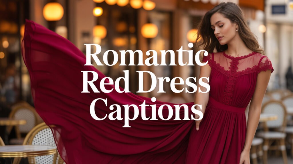 Romantic Red Dress Captions