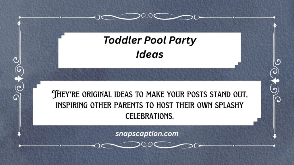 Toddler Pool Party Ideas